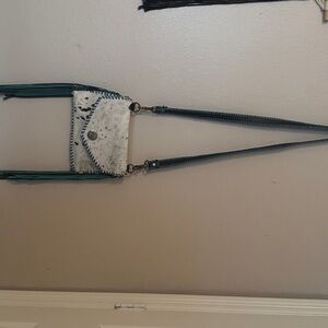 Myra Bag White and Teal Crossbody Bag
